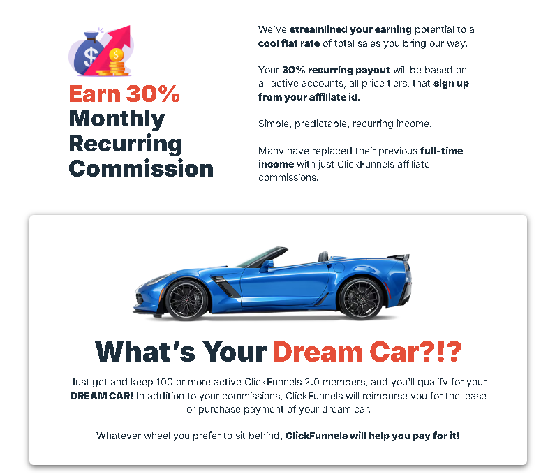clickfunnels affilaite commision